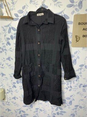 Minibee Button Up Long Sleeve Dress Size M